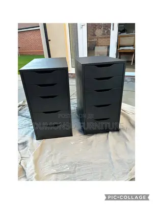 5-Drawer Mobile Storage Cabinet, Wooden Office Storage 1pc