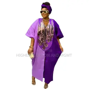 V-Neck Maxi Boubou Dress