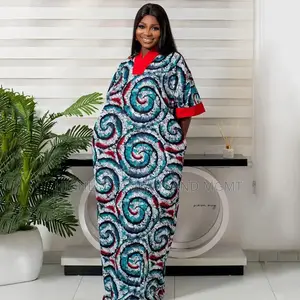 Half Sleeve v-Neck Dashiki Boubou Dress