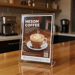 A5 Menu Qr Code Acrylic Paper Holder, Plexiglass Table Display Stand