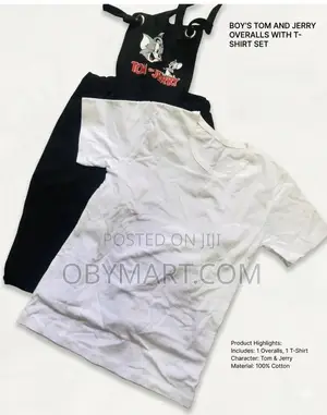 Boys Tom and Jerry Overalls With T-Shirt Set