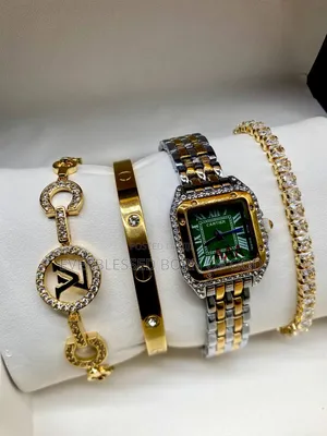 Top Quality Cartier Female Watch and Bracelet Set