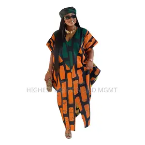 Short Sleeve v-Neck Boubou Dress