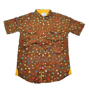 Boys Vintage Brown With Multi-Coloured Design T-Shirt