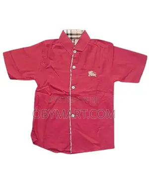 Burberry Wine Short Sleeve Shirt