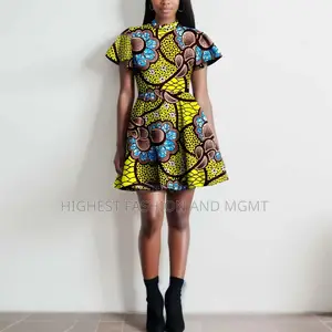 Flare Sleeve Print Dress
