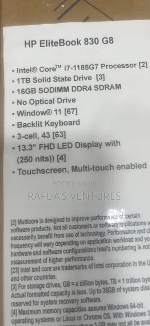 New Laptop HP EliteBook 830 G8 16GB Intel Core i7 SSD 1T