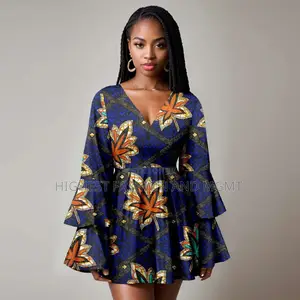 Flare Sleeve Short Gown