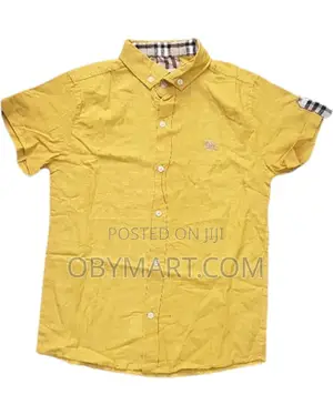 Burberry Yellow Short Sleeve Shirt