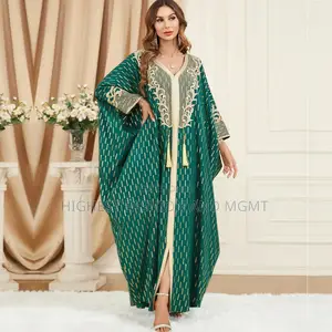 Bat Sleeves Embroidered Boubou Dress