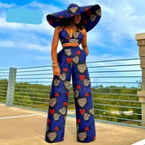 Print Crop Top and Palazzo Pant