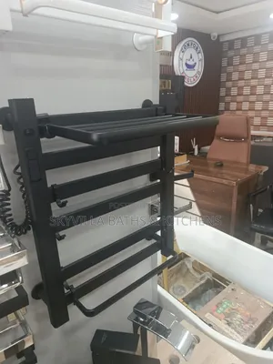 The Matte Black Heated Towel Rack