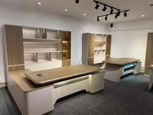 Premium Led Executive Desk With Fluted Panel Side Storage