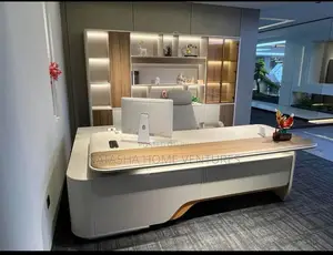 Luxury White Oak Ceo Desk