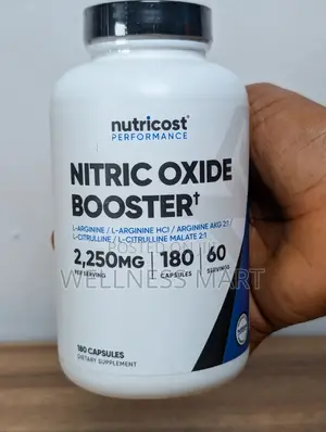 Nutricost Nitric Oxide Booster 2250mg | 180 Caps | 60 Servings |U.S.A