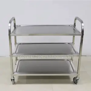 Commercial 3-Step Food Service Trolley | Stainless Steel Kitchen Cart