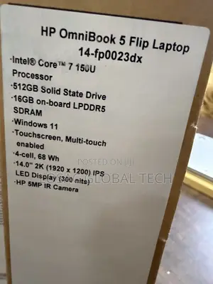 New Laptop HP OmniBook 5 Flip 14-fp0023dx 16GB Intel Core 7 SSD 512GB