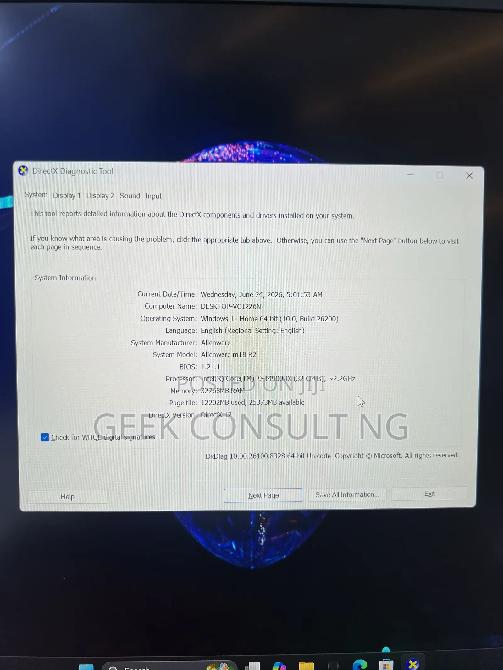 Laptop Alienware M18 R2 32GB Intel Core i9 SSD 1T