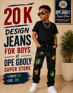 Black Design Jeans for Boys