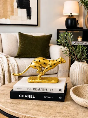 Golden Cheetah Sculpture