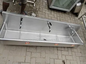Stainless Steel Three-Station Wall-Mount Sink