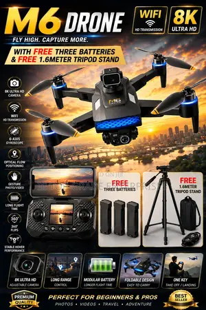 Don't Miss Out: Free Tripod Stand 3 Batteries With Every M6 Drone!