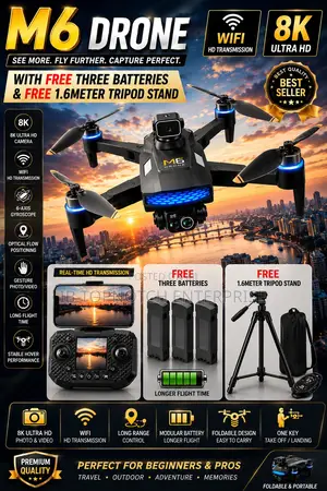 Power Up Your Adventures With the M6 Drone and 3 Extra Batteries!