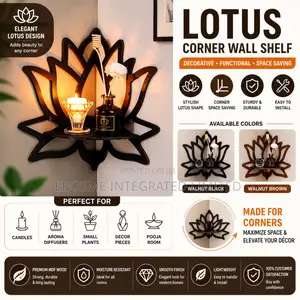 Lotus Corner Wall Shelf – Decorative Floating Corner Shelf