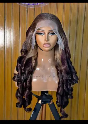 Human Hair Blend Wig Full Frontal