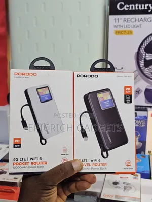 Porodo 4g Lte Wifi 6 Pocket Travel Router 10000mah Powerbank