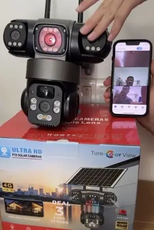Smart PTZ 3 Lens 4g Solar Powered CCTV Outdoor Camera Wireless