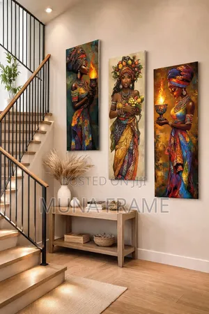 3 Sets of Modern Staircase Wall Decor Printed on Canvas