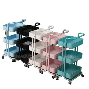 3-Tier Rolling Storage Trolley Cart | Multipurpose Salon Home Organi