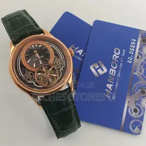 Hanboro Male Watch Leather Strap Automatic System