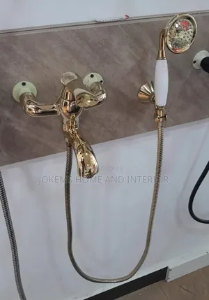 Luxury Gold Wall-Mounted Bath Shower Mixer Set