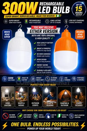 300w Led Lithium Battery Rechargeable Led Bulb
