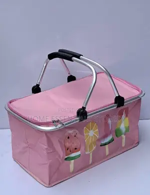 Multicolored Foldable Picnic Bag- Picnic Cooler Basket Bag With Zipper