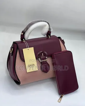 Qaza Elegant Two-Tone Handbag Wallet Set