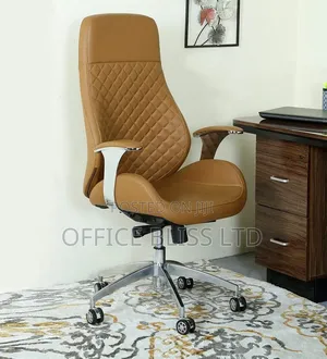 Executive Tan Brown Office Swivel Chair