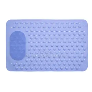 Anti-Slip Shower Mat With Suction Cups and a Foot Scrubber Area.