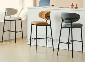 Imported Quality Leather Iron Leg Barstool
