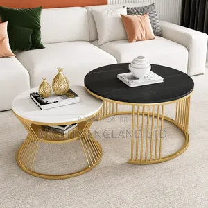Generic High Quality Nordic Glass Marble Design Twin Center Table