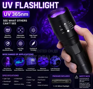 High Power Ultraviolet 365nm Uv Led Aluminium Flashlight