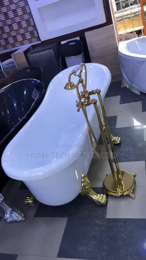 Golden Elephant Legs Acrylic Bath With Accessories.