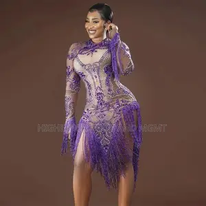 Long Sleeve High Waist Asymmetrical Dress