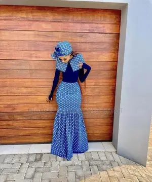 Long Sleeve Print Fishtail Dress