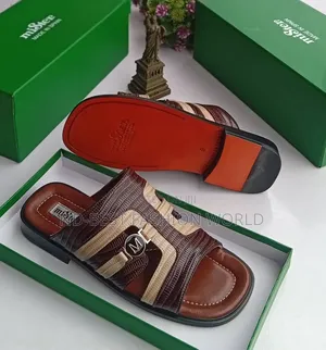 Brown Leather Mister Slippers
