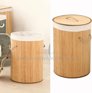Bamboo Round Laundry Bag – Natural Durable Laundry Storage Solution
