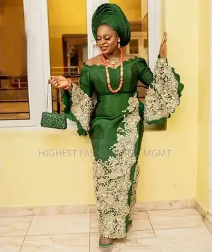 Long Flare Sleeve Applique Long Dress