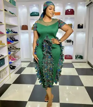 Pleated Wave Edge Short Sleeve Spillage Print Dress